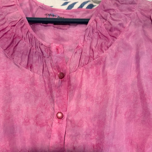 Johnny Was Pink Ruffled Blouse - Picture 4 of 4